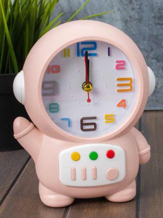 Часы-будильник «Cheerful cosmonaut», pink 