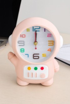 Часы-будильник «Cheerful cosmonaut», pink
