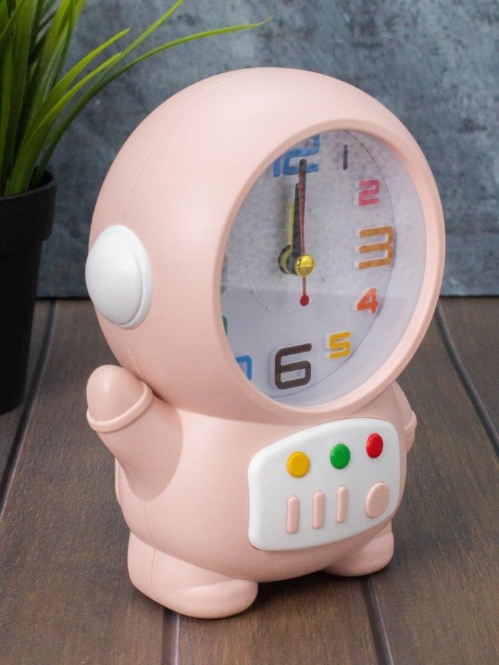 Часы-будильник «Cheerful cosmonaut», pink