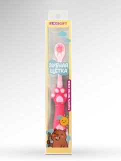 Зубная щётка для взрослых iLikeGift &quot;Lil Paw&quot;, pink (10 см)