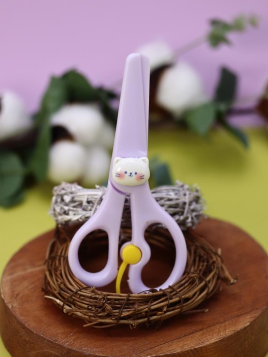 Безопасные ножницы "Котик-друг", фиолетовые 