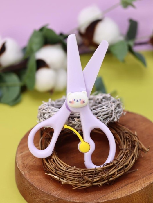 Безопасные ножницы "Котик-друг", фиолетовые 