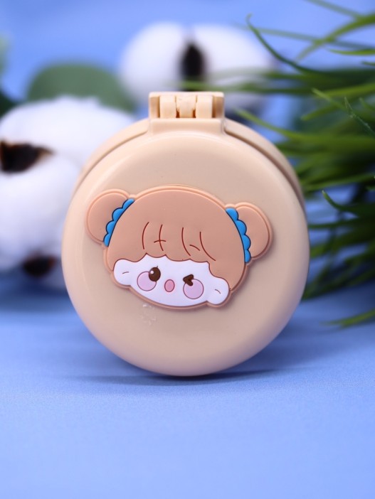 Расческа раскладная с зеркалом  "Winking girl folding", beige 