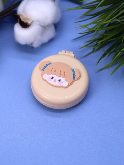 Расческа раскладная с зеркалом  "Winking girl folding", beige 