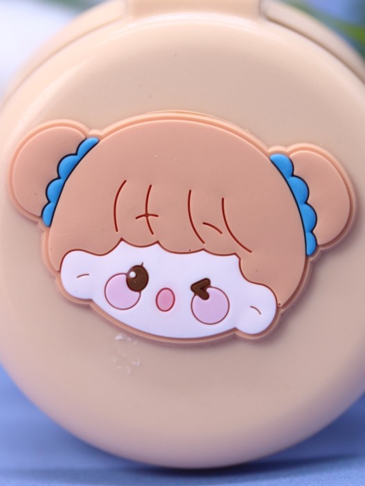 Расческа раскладная с зеркалом  "Winking girl folding", beige 