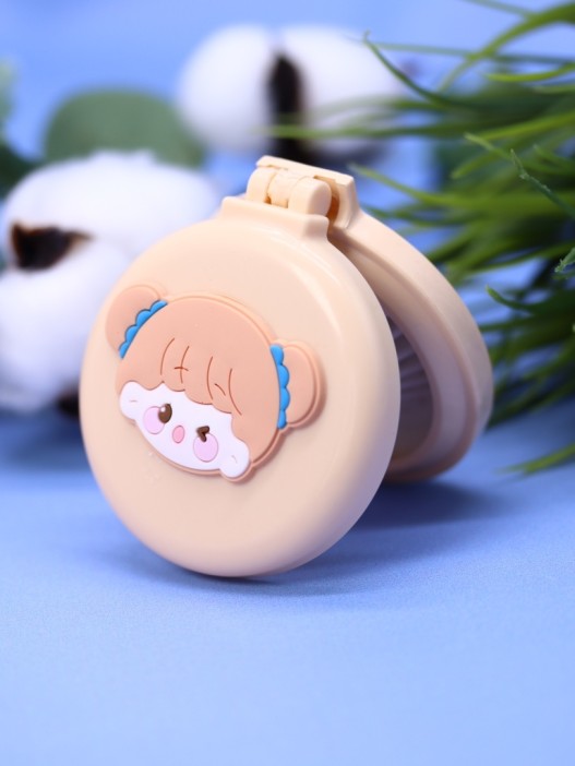 Расческа раскладная с зеркалом  "Winking girl folding", beige 