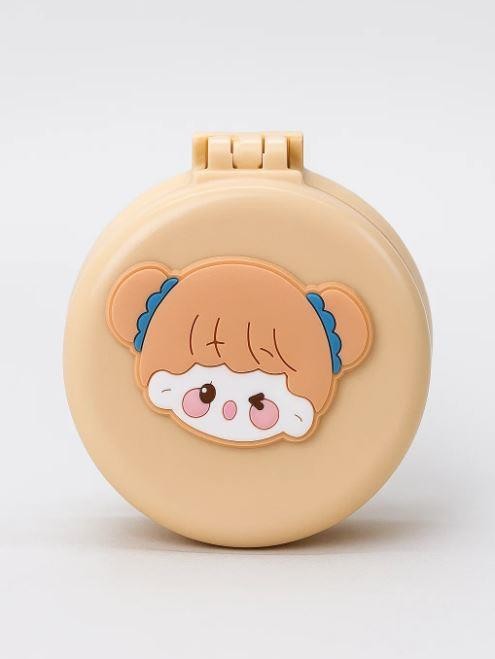 Расческа раскладная с зеркалом  "Winking girl folding", beige 