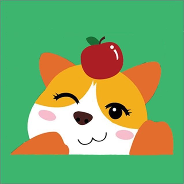 Алмазная мозаика без подрамника &quot;Шиба ину с яблоком&quot;, 15х20 см 