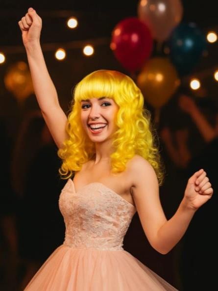 Парик карнавальный &quot;Vivid&quot;, yellow (50 см) 