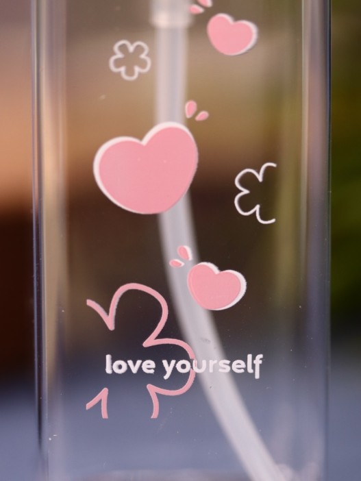 Дорожная бутылочка "Сердце", розовая (50мл) 