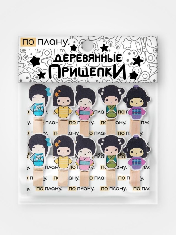 Прищепки ПО ПЛАНУ. &quot;Mini geisha&quot;, mix color 