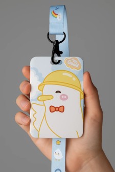 Футляр для карт на ленте "Happy day", yellow hat