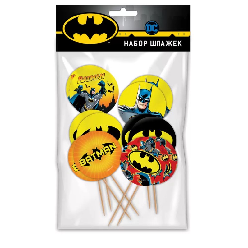 Набор шпажек для канапе 12 шт. &quot;Batman&quot; (13 см) 