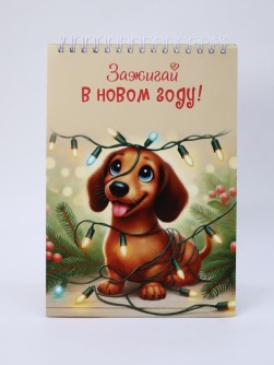 Блокнот для зарисовок DRAW ME! "Зажигай в новом году! Такса", 14х20см, плотность 100гр