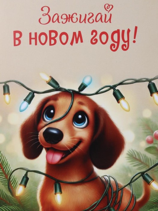 Скетчбук «Зажигай в новом году! Такса», 14х20 см,  плотность 100 гр 