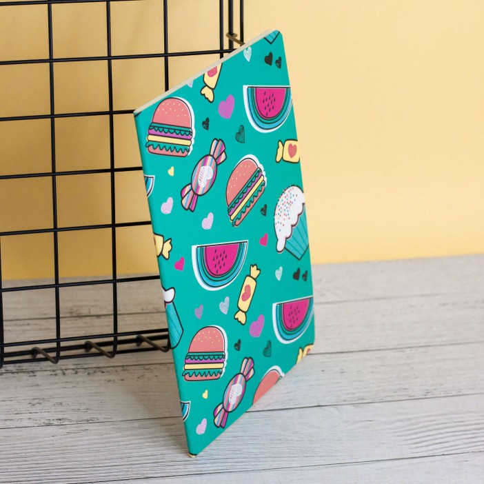 Тетрадь (A5) &quot;Many food&quot;, green (13.5*20.5) 