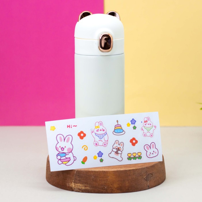 Термос DIY "BEAR + наклейки" (350мл) mix color 