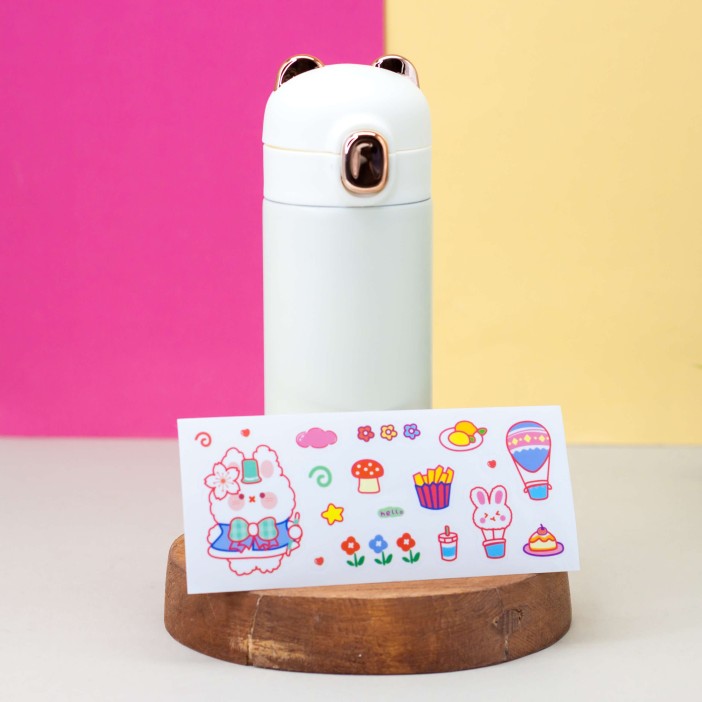 Термос DIY "BEAR + наклейки" (350мл) mix color 