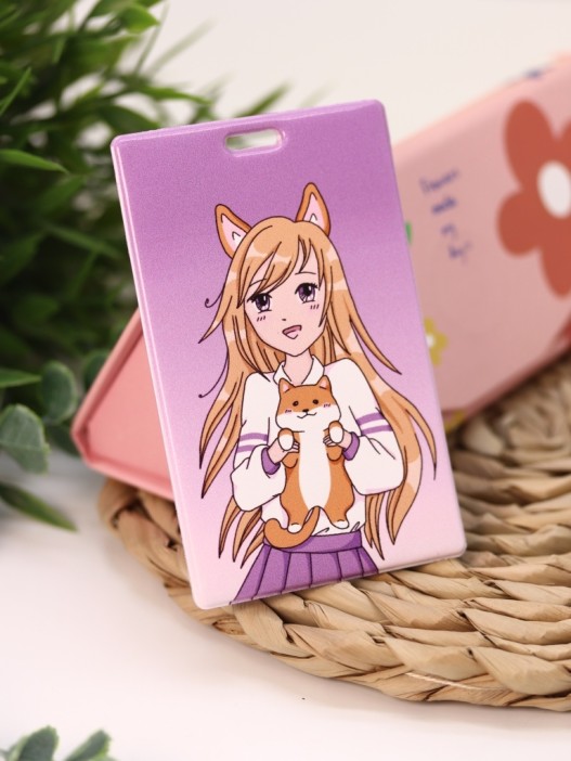 Держатель для карт Аниме &quot;Love corgi girl&quot; (6,5 х 10,4 см) 