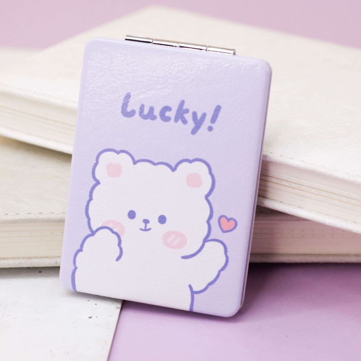 Зеркало "Счастливый игрушечный мишка", фиолетовое 