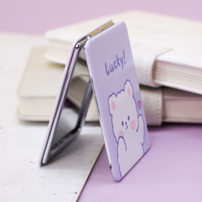 Зеркало "Счастливый игрушечный мишка", фиолетовое 