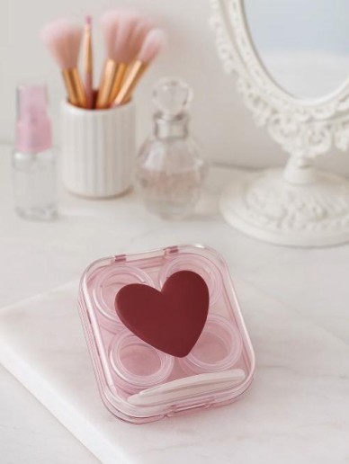 Контейнер для линз "Heart", pink