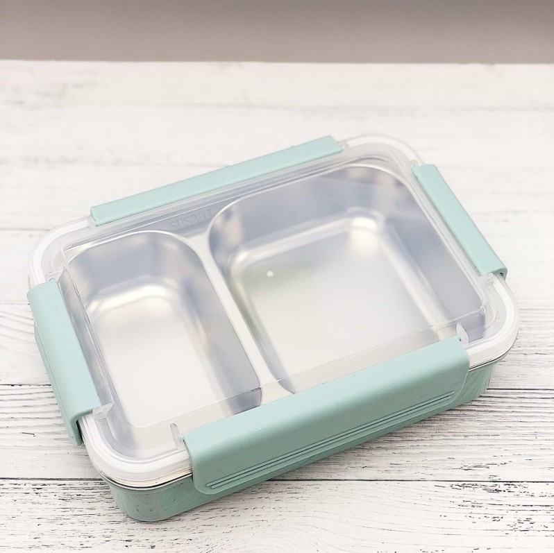 Ланчбокс "Металлический 2 секции", blue 