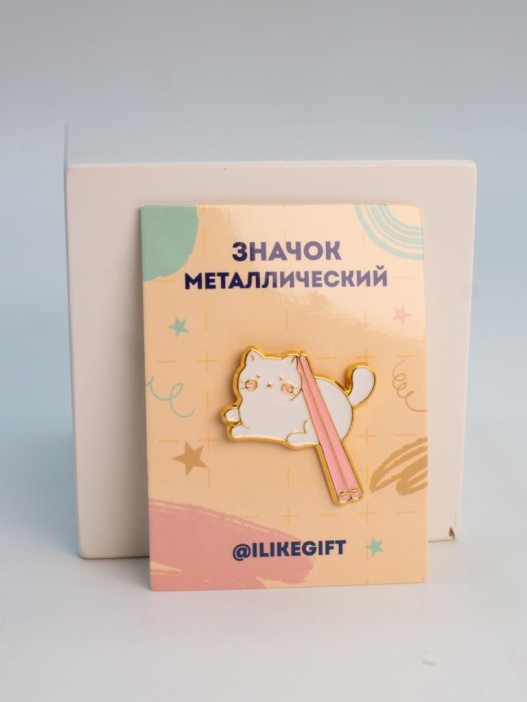 Значок металлический iLikeGift &quot;Cat chopsticks&quot; 
