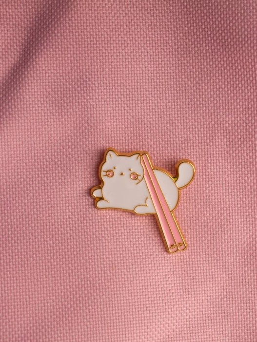 Значок металлический iLikeGift &quot;Cat chopsticks&quot; 