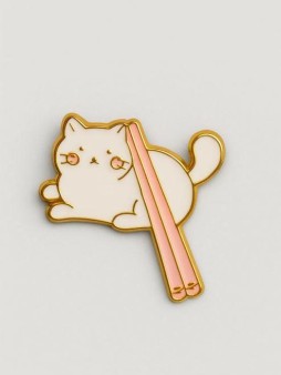 Значок металлический iLikeGift "Cat chopsticks"