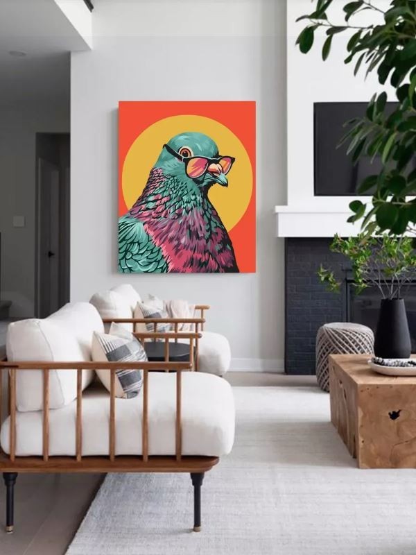 Картина по номерам 40*50 "Крутой голубь" (15 цветов)