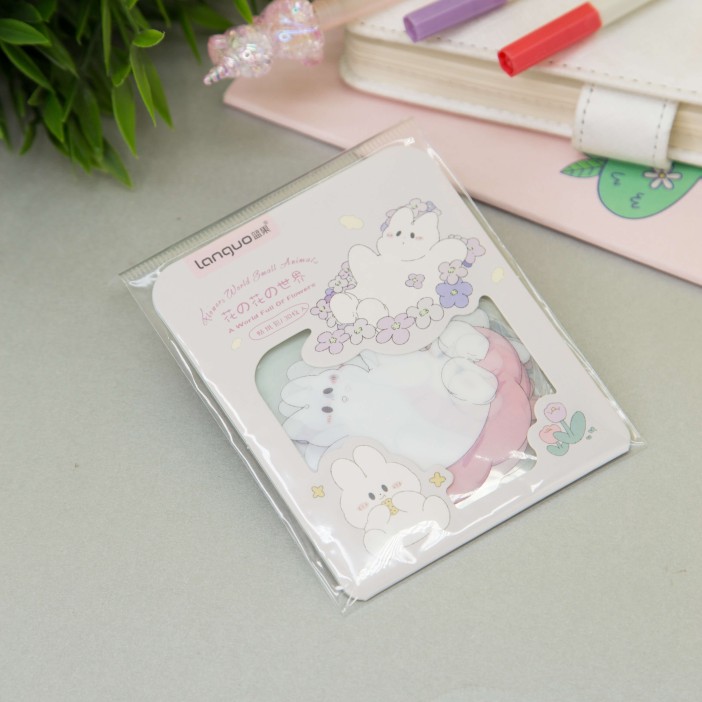 Наклейки "Hare in flower", pink 