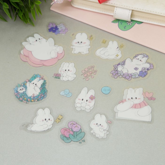 Наклейки "Hare in flower", pink 