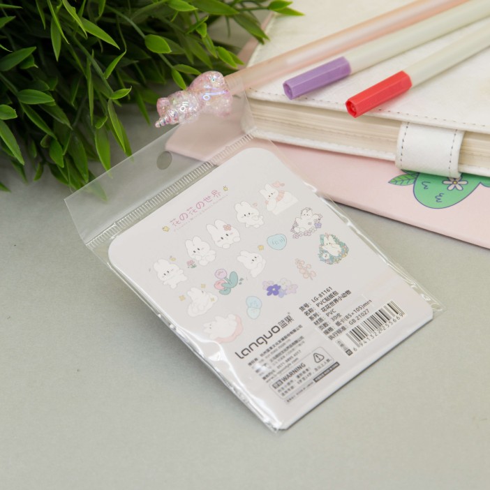 Наклейки "Hare in flower", pink 