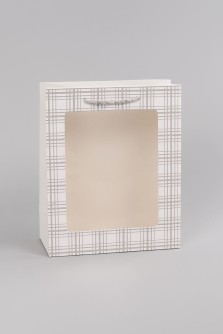 Пакет подарочный  (XS) "Elegant plaid", white (14.5*19.5*10)