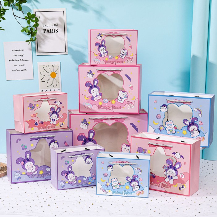 Пакет подарочный (XS) "Little bunny", purple(19.5*14.5*8.5) 