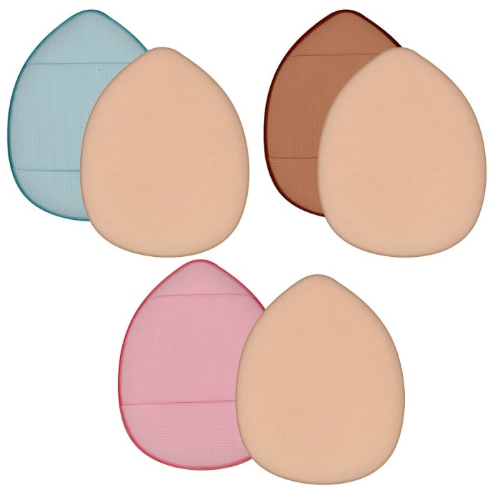 Набор спонжей для макияжа в контейнере &quot;На пальчик&quot; 3 шт. (спонж 3х4см, контейнер 5х5,5х2 см) 