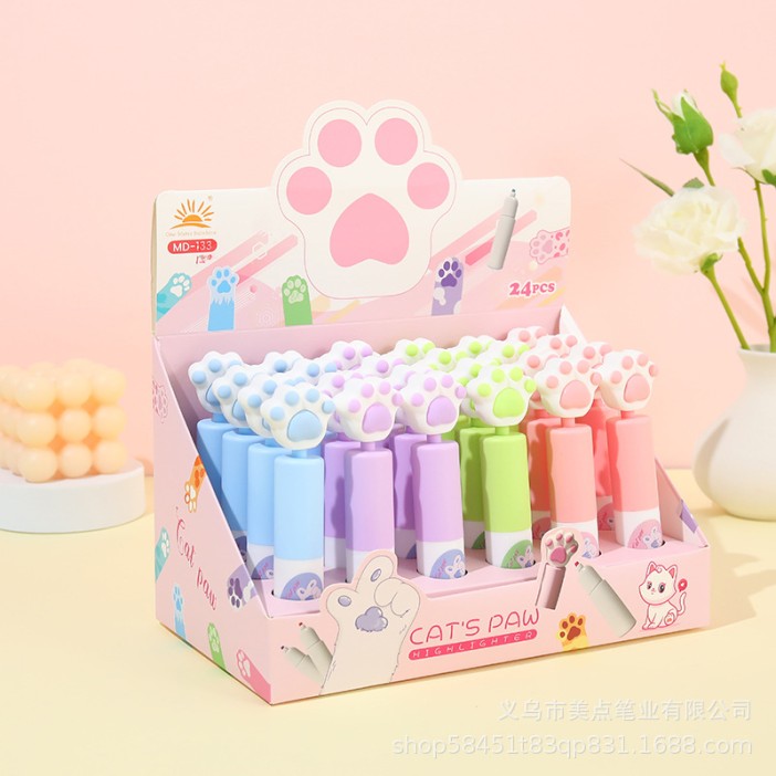 Маркер текстовыделитель &quot;Soft paw&quot;, mix, шоу-бокс 24 шт. 