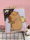 Алмазная мозаика на подрамнике Draw Me! "Капибара на мопеде", (20*20 см)