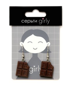 Серьги акриловые GIRLY &quot;A piece of chocolate&quot;
