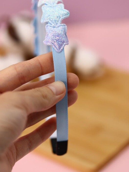 Ободок для волос GIRLY "Blue stars", blue 