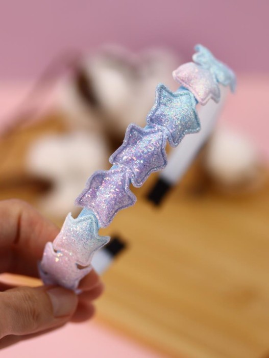 Ободок для волос GIRLY "Blue stars", blue 