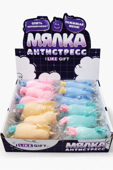 Мялка - антистресс «Мягкий единорог», шоу-бокс 12 шт.