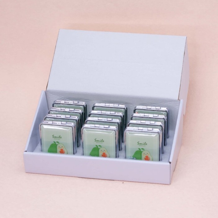 Зеркало-шейкер раскладное &quot;Sparkles avocado&quot; three (8*6 см) 