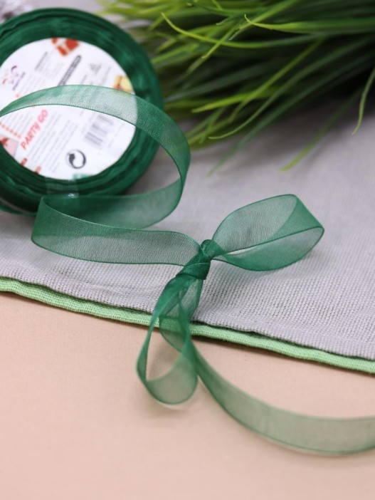 Лента для декора и подарков &quot;Ribbon of magic&quot;, dark green (1,5 см*1 м) 