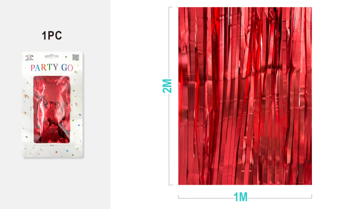 Праздничный занавес, дождик для фотозоны &quot;Gleaming rain&quot;, red (100*200 см) 