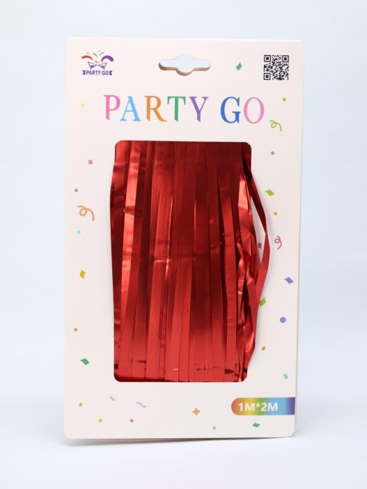 Праздничный занавес, дождик для фотозоны &quot;Gleaming rain&quot;, red (100*200 см) 