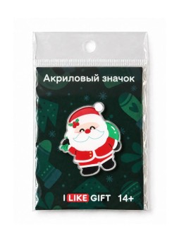 Значок акриловый iLikeGift "Дед Мороз", красный