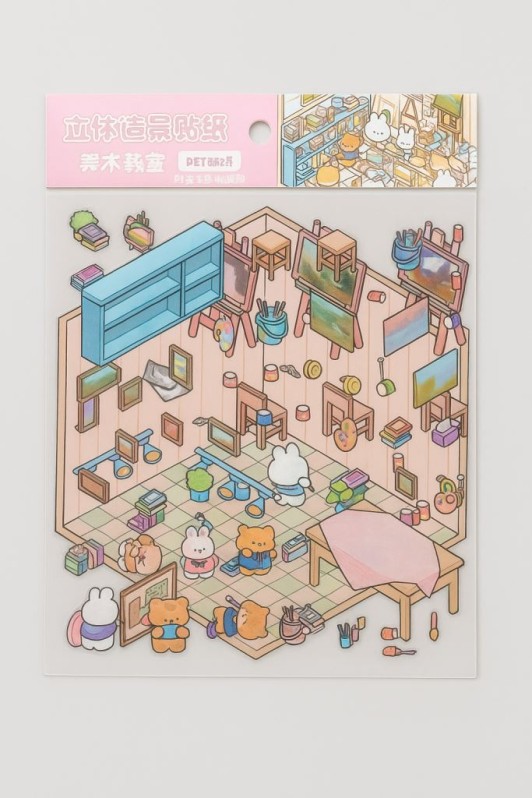 Наклейки для творчества румбокс "Кафе-галерея", розовые 