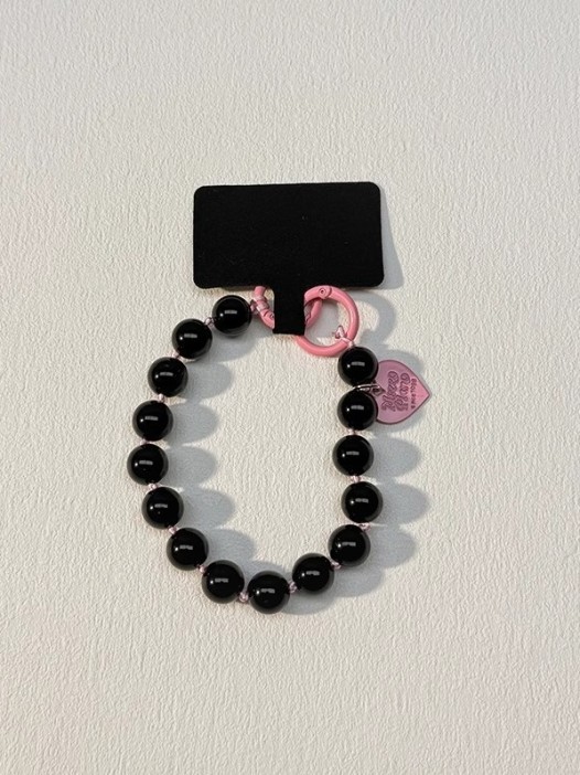 Брелок-подвеска для телефона iLikeGift «Heart charm», black 